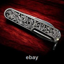 Victorinox Swiss Army Knife Tinker Plus Model with Engraved Titanium Scales