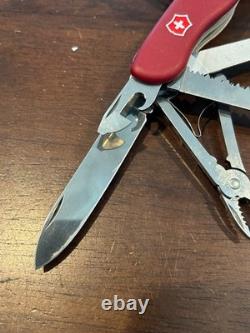 Victorinox Swiss Army Knife Tradesman Red 111mm Retired with13 Tools Rare V445