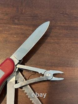 Victorinox Swiss Army Knife Tradesman Red 111mm Retired with13 Tools Rare V445