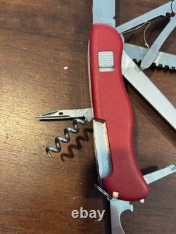 Victorinox Swiss Army Knife Tradesman Red 111mm Retired with13 Tools Rare V445