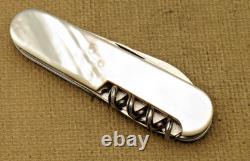 Victorinox Swiss Army Knife Vintage 84mm SPARTAN RARE Genuine Pearl Handles