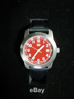 Victorinox Swiss Army Knife Womens Youth Watch Leather Band Garrison Cherry Face