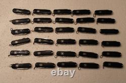 Victorinox Swiss Army Knives Classic Size All Black With Logos Lot Of 30