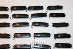 Victorinox Swiss Army Knives Classic Size All Black With Logos Lot Of 30