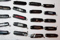 Victorinox Swiss Army Knives Classic Size All Black With Logos Lot Of 30
