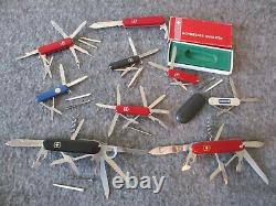 Victorinox Swiss Army Multi-function Pocket Knives (lot Of 9) Some Promos Read