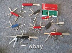 Victorinox Swiss Army Multi-function Pocket Knives (lot Of 9) Some Promos Read