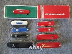 Victorinox Swiss Army Multi-function Pocket Knives (lot Of 9) Some Promos Read