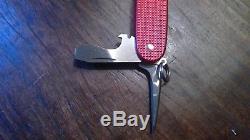 Victorinox Swiss Army Pioneer Alox Red Vintage Knife Old Cross