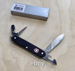 Victorinox Swiss Army Pioneer Black Alox Slip Joint Pocket Knife RED SHIELD 93MM