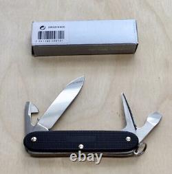 Victorinox Swiss Army Pioneer Black Alox Slip Joint Pocket Knife RED SHIELD 93MM