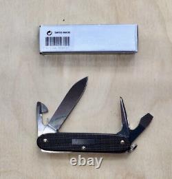 Victorinox Swiss Army Pioneer Black Alox Slip Joint Pocket Knife RED SHIELD 93MM