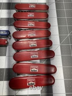 Victorinox Swiss Army Pocket Knives Lot OF 15 Marlboro Scales Collection