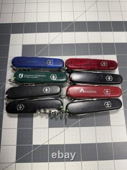 Victorinox Swiss Army Pocket Knives Lot OF 8 4 Climber 4 Campers 8748