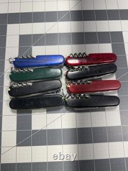 Victorinox Swiss Army Pocket Knives Lot OF 8 4 Climber 4 Campers 8748