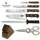 Victorinox Swiss Army Rosewood cutlery 7-Pc Knife Block Set Stainless Steel NIB