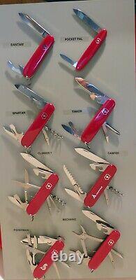 Victorinox Swiss Army Switzerland swivel Counter top Dealer Display with12 knives