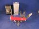 Victorinox Swiss Army Work Champ Pocket Knife & Leather Sheath (Red) Mint In Box