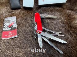 Victorinox Swiss Swiss Champ Knife Red Handles & Leather Sheath Mint In Box++
