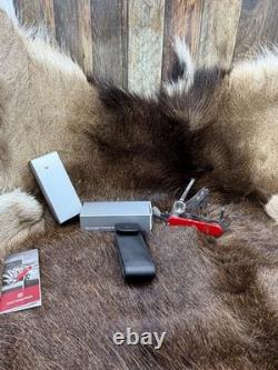 Victorinox Swiss Swiss Champ Knife Red Handles & Leather Sheath Mint In Box++