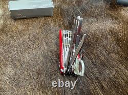 Victorinox Swiss Swiss Champ Knife Red Handles & Leather Sheath Mint In Box++