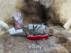 Victorinox Swiss WorkChamp Red Handle, Stainless Blades & Sheath Mint In Box++