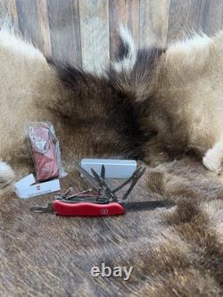 Victorinox Swiss WorkChamp Red Handle, Stainless Blades & Sheath Mint In Box++