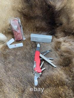 Victorinox Swiss WorkChamp Red Handle, Stainless Blades & Sheath Mint In Box++