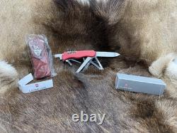 Victorinox Swiss WorkChamp Red Handle, Stainless Blades & Sheath Mint In Box++