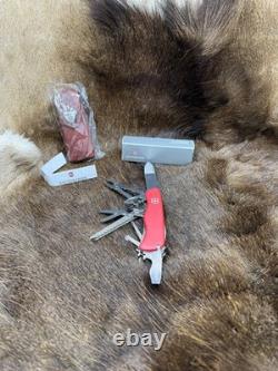 Victorinox Swiss WorkChamp Red Handle, Stainless Blades & Sheath Mint In Box++