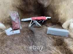 Victorinox Swiss WorkChamp Red Handle, Stainless Blades & Sheath Mint In Box++