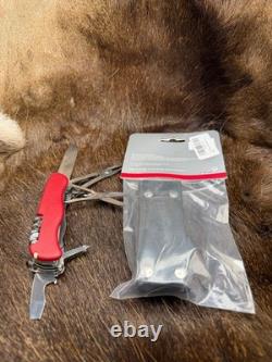 Victorinox Swiss WorkChamp Red Handle, Stainless Blades & Sheath Mint In Box++