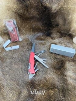 Victorinox Swiss WorkChamp Red Handle, Stainless Blades & Sheath Mint In Box++