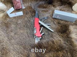 Victorinox Swiss WorkChamp Red Handle, Stainless Blades & Sheath Mint In Box++