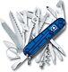 Victorinox SwissChamp Blue Transparent Swiss Army Pocket Knife, 1.6795. T2 NIB