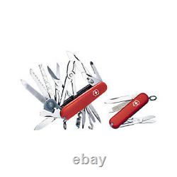 Victorinox SwissChamp & Classic Red Combo Swiss Army Knife Set With Leather Pouch