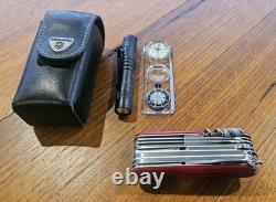 Victorinox SwissChamp Swiss Army Knife With Leather Pouch & Accessories
