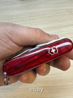 Victorinox SwissChamp XLT 53504 Swiss Army Knife Ruby Red 49 Tool Leather Pouch