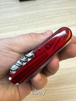 Victorinox SwissChamp XLT 53504 Swiss Army Knife Ruby Red 49 Tool Leather Pouch