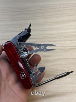 Victorinox SwissChamp XLT 53504 Swiss Army Knife Ruby Red 49 Tool Leather Pouch