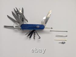 Victorinox Swisschamp Plus Swiss Army Knife Translucent Blue 91mm Multi-Tool