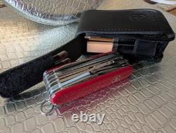 Victorinox Swisschamp SOS Kit Model 4.0567 Swiss Army Knife Leather Case Black