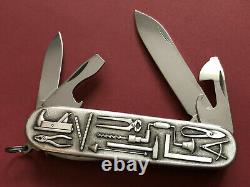 Victorinox TOOLS Carved Stainless Steel Swiss Army Knife Spartan NEW RARE