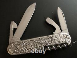 Victorinox TOOLS Carved Stainless Steel Swiss Army Knife Spartan NEW RARE