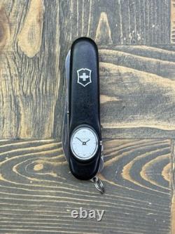 Victorinox Timekeeper Swiss Army Knife Black Watch Roman Numerals Working Used