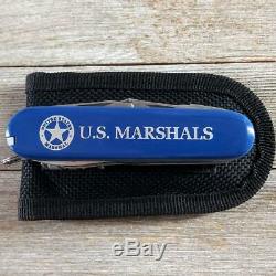 Victorinox U. S. Marshals Issue Blue Swisschamp Swiss Army Knife Very Good Cond