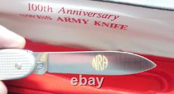 Vintage 100th Anniversary Wenger Delemont Swiss Army Knife Jahre NRA Stamp 1990