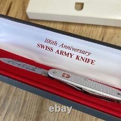Vintage 100th Anniversary Wenger Swiss Army Knife Jahre New orig box NRA Stamp