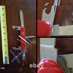 Vintage 9 Victorinox Swiss Army Knife 13 Tools Screwdrivers/Tweezers/Toothpick