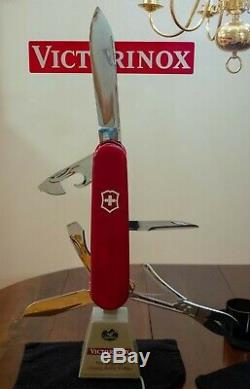 Vintage Motorized Victorinox Swiss Army Knife Moving Display with Rare Top Sign